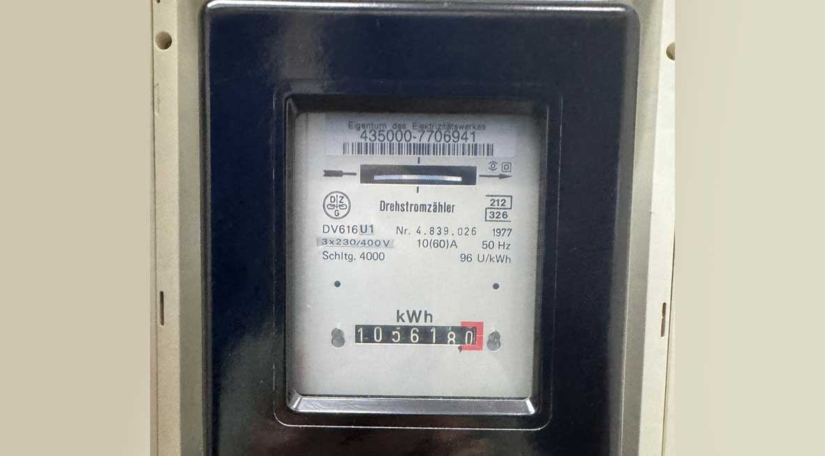 Foto eines Stromzählers, welcher kein Intelligentes Messsystem (iMSys) ist